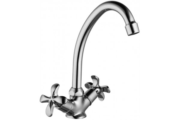 Смеситель Lemark Flora LM0104C для кухонной мойки двухвентильный, хром