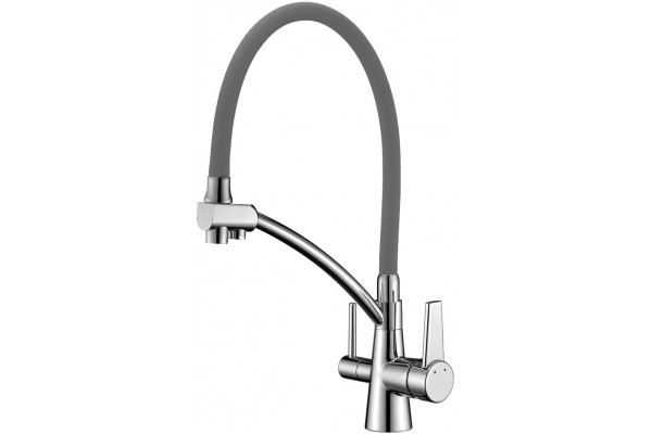 Смеситель Lemark Comfort LM3071C-Gray для кухонной мойки однорычажный, высота излива 19.5 см