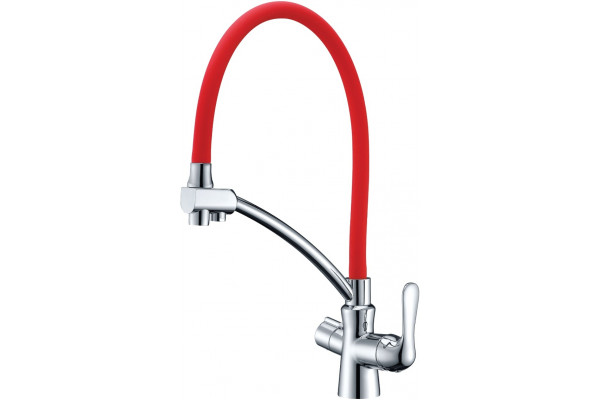 Смеситель Lemark Comfort LM3070C-Red для кухонной мойки однорычажный, высота излива 21 см