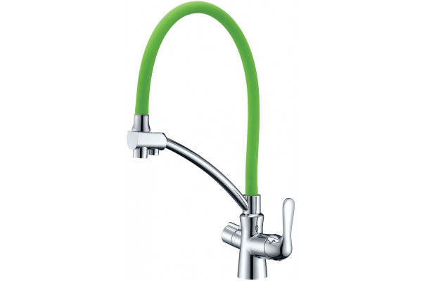 Смеситель Lemark Comfort LM3070C-Green для кухонной мойки однорычажный, высота излива 21 см