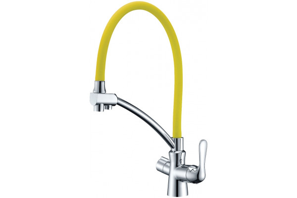 Смеситель Lemark Comfort LM3070C-Yellow для кухонной мойки однорычажный, высота излива 21 см