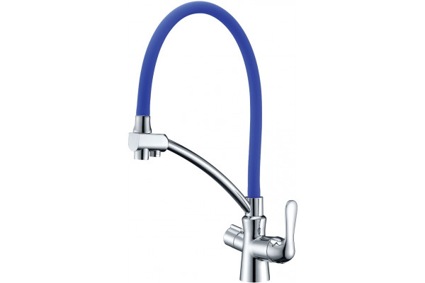 Смеситель Lemark Comfort LM3070C-Blue для кухонной мойки однорычажный, высота излива 21 см