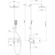Душевая стойка Lemark Mista LM6462WG штанга 165 см, шланг 150 см, 3 режима