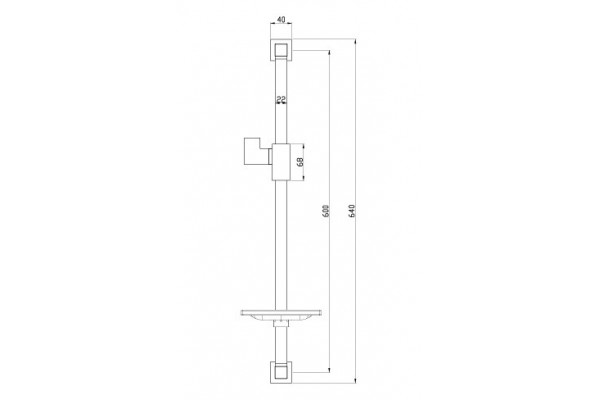 Душевая штанга Lemark LM8069C хром, 64 см, с полочкой-мыльницей
