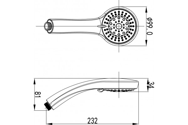 Душевая лейка Lemark LM8021C хром, 5 режимов
