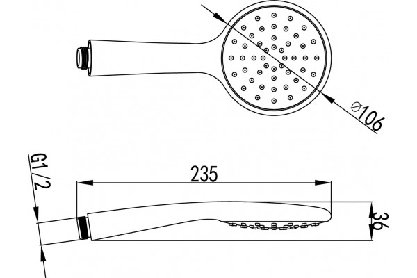 Душевая лейка Lemark LM8094C хром, 1 режим