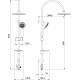 Душевая стойка Lemark LM8801С хром, штанга 102.4 см, шланг металлический 1.5 см