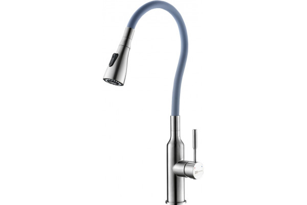 Смеситель Lemark Expert LM5082S-Gray для кухонной мойки однорычажный, высота излива 24.2 см
