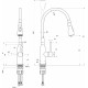 Смеситель Lemark Expert LM5082S-Gray для кухонной мойки однорычажный, высота излива 24.2 см