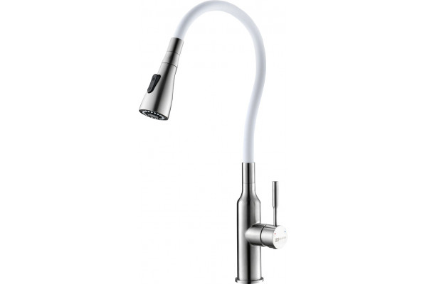 Смеситель Lemark Expert LM5082S-White для кухонной мойки однорычажный, высота излива 24.2 см