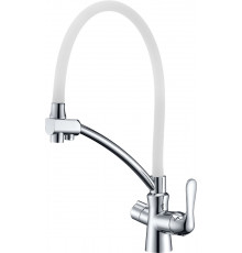 Смеситель Lemark Comfort LM3070C-White для кухонной мойки однорычажный, высота излива 21 см