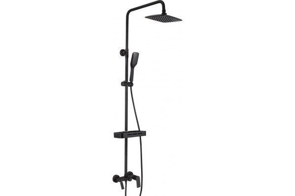 Душевая стойка Lemark Tropic LM7002BL цвет черный, штанга 185 см, шланг металлический 150 см