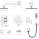 Душевой комплект Lemark Ursus LM7222BL С ВНУТРЕННЕЙ ЧАСТЬЮ цвет черный, шланг металлический 200 см