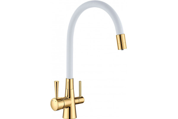 Смеситель Lemark Comfort LM3075G-White для кухонной мойки однорычажный, высота излива 22.8 см