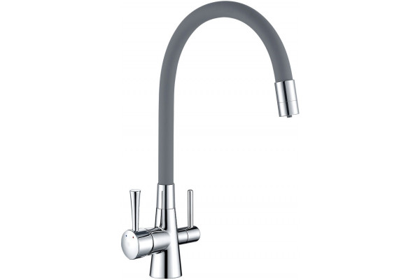 Смеситель Lemark Comfort LM3075C-Gray для кухонной мойки однорычажный, высота излива 22.8 см