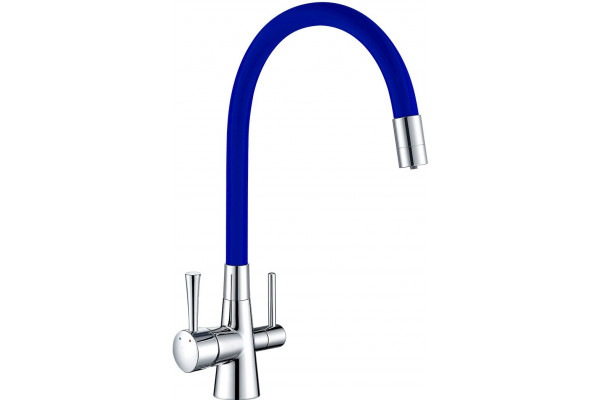 Смеситель Lemark Comfort LM3075C-Blue для кухонной мойки однорычажный, высота излива 22.8 см
