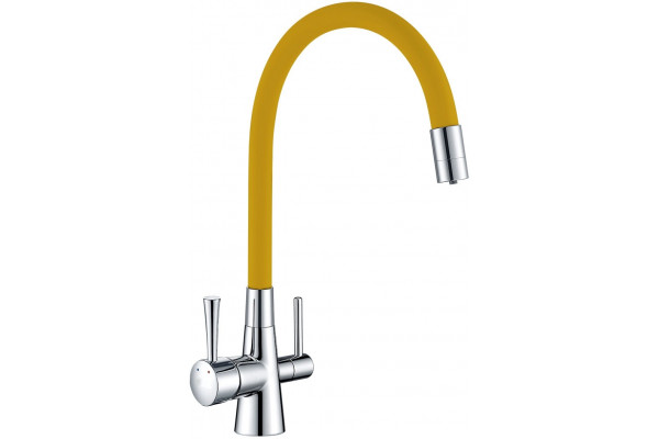 Смеситель Lemark Comfort LM3075C-Yellow для кухонной мойки однорычажный, высота излива 22.8 см