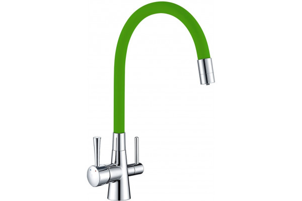 Смеситель Lemark Comfort LM3075C-Green для кухонной мойки однорычажный, высота излива 22.8 см