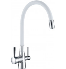 Смеситель Lemark Comfort LM3075C-White для кухонной мойки однорычажный, высота излива 22.8 см