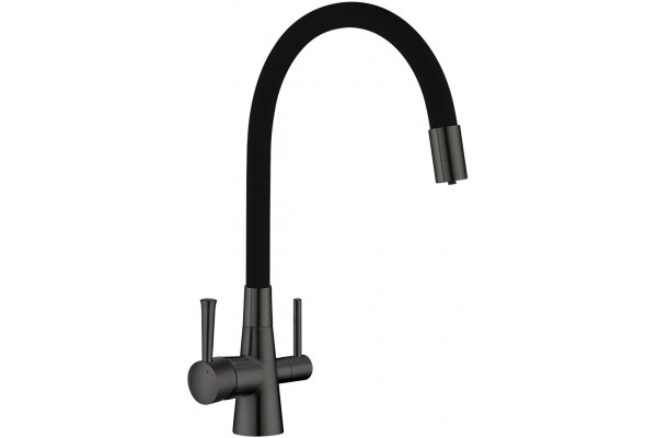 Смеситель Lemark Comfort LM3075GM для кухонной мойки однорычажный, черный