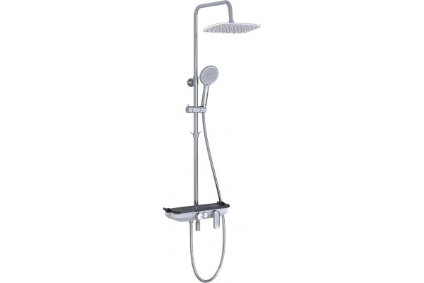 Душевая стойка Lemark Tropic LM7012C хром штанга 196.25 см, шланг двойная оплетка, металлический 150 см