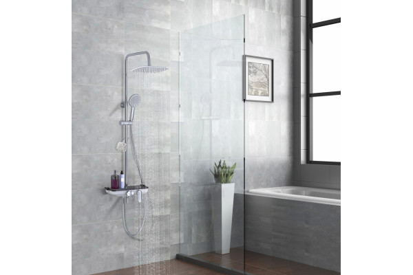 Душевая стойка Lemark Tropic LM7012C хром штанга 196.25 см, шланг двойная оплетка, металлический 150 см