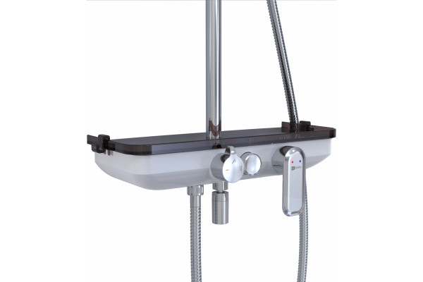 Душевая стойка Lemark Tropic LM7012C хром штанга 196.25 см, шланг двойная оплетка, металлический 150 см