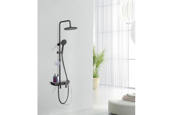 Душевая стойка Lemark Tropic LM7012BL черная цвет черный, штанга 196.25 см