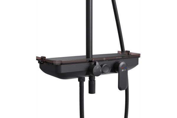 Душевая стойка Lemark Tropic LM7012BL черная цвет черный, штанга 196.25 см