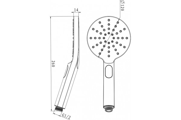 Душевая лейка Lemark LM8122C хром штанга 26 см, 3 режима