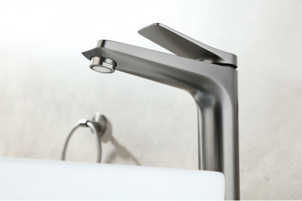 Смеситель Lemark Bronx LM3709GM для раковины, графит, однорычажный, сталь