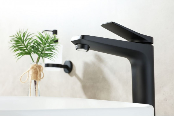 Смеситель Lemark Bronx LM3709BL для раковины, черный, однорычажный, высота излива 22.5 см