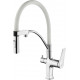 Смеситель Lemark Comfort LM3074C-White для кухонной мойки, хром/белый, однорычажный, высота излива 20.6 см