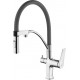 Смеситель Lemark Comfort LM3074C-Gray для кухонной мойки, хром/серый, однорычажный, высота излива 20.6 см