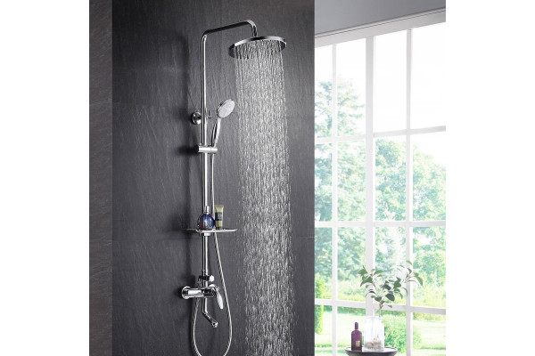 Душевая стойка Lemark Linara LM0462C хром, штанга 164 см, шланг металлический 150 см