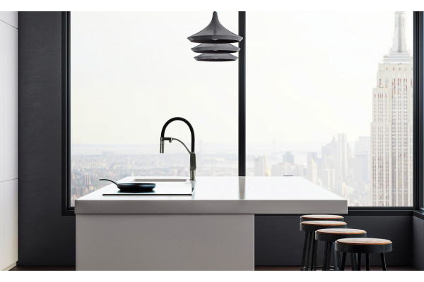 Смеситель Lemark Bronx LM3761GM для кухонной мойки, графит, однорычажный, сталь