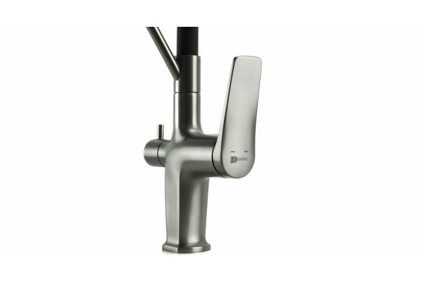 Смеситель Lemark Bronx LM3761GM для кухонной мойки, графит, однорычажный, сталь