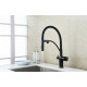 Смеситель Lemark Bronx LM3761BL для кухонной мойки, черный, однорычажный, высота излива 20.6 см