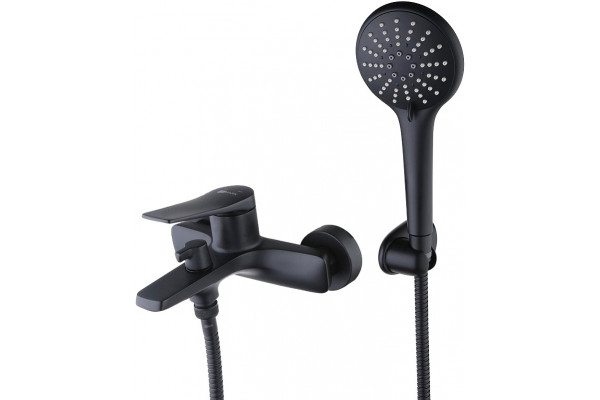 Смеситель Lemark Bronx LM3714BL для ванны с душем, черный, однорычажный, длина излива 16.8 см