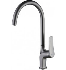 Смеситель Lemark Bronx LM3705GM для кухонной мойки, графит, однорычажный, сталь