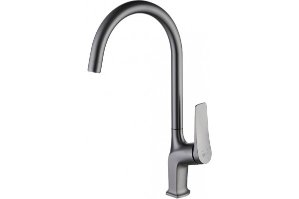 Смеситель Lemark Bronx LM3705GM для кухонной мойки, графит, однорычажный, сталь