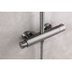 Душевая стойка Lemark Bronx LM3770GM c термостатом, графит, цвет сталь, штанга 161.5 см