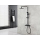 Душевая стойка Lemark Bronx LM3770BL c термостатом, черная, цвет черный, штанга 161.5 см