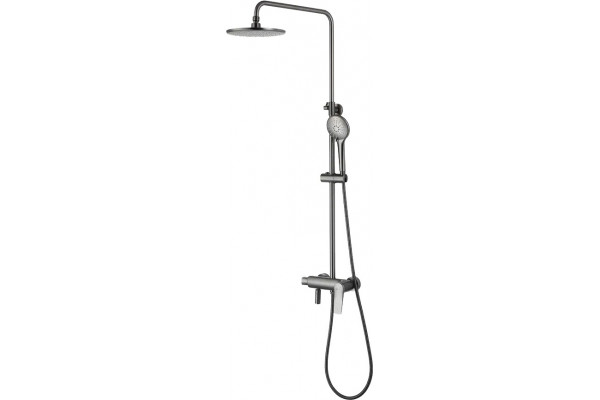 Душевая стойка Lemark Bronx LM3762GM графит цвет сталь, штанга 161.5 см