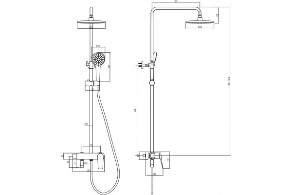 Душевая стойка Lemark Bronx LM3762GM графит цвет сталь, штанга 161.5 см