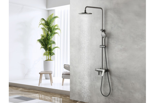 Душевая стойка Lemark Bronx LM3762GM графит цвет сталь, штанга 161.5 см