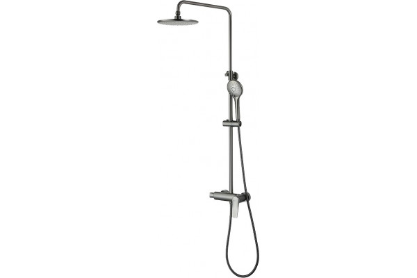 Душевая стойка Lemark Bronx LM3760GM графит цвет сталь, штанга 161.5 см