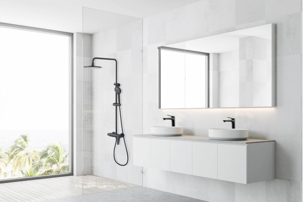 Душевая стойка Lemark Bronx LM3760BL черная цвет черный, штанга 161.5 см