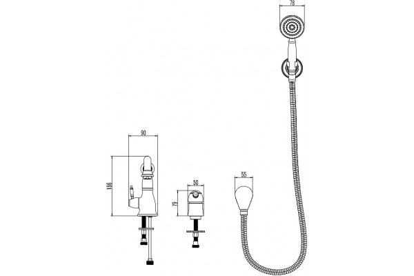 Смеситель Lemark Villa LM4847C на борт ванны однорычажный, хром
