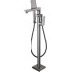 Смеситель Lemark Bronx LM3744GM напольный, для ванны с душем, графит, однорычажный, сталь